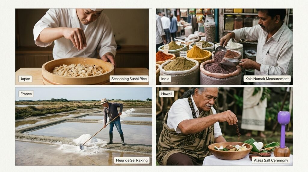 ancient salt traditions from Japan, India, France, and Hawaii